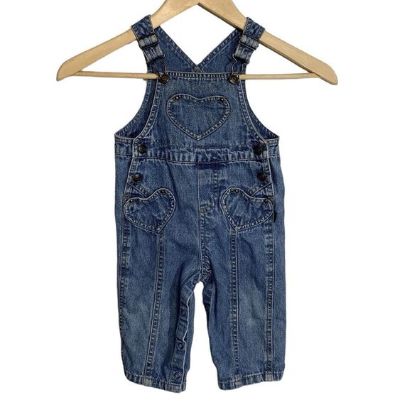 THE CHILDRENS PLACE Heart Pocket Denim Overalls - Picture 1 of 6